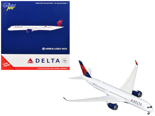 Airbus A350-900 Commercial Aircraft "Delta Air Lines" (N504DN) White with Blue and Red Tail 1/400 Diecast Model Airplane by GeminiJets GeminiJets