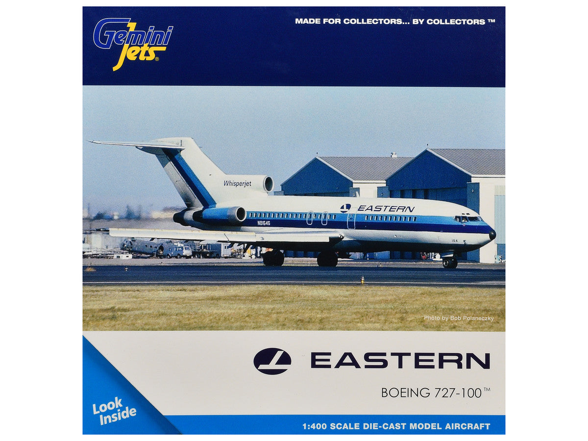 Boeing 727-100 Commercial Aircraft "Eastern Air Lines" (N8164G) White with Blue Stripes 1/400 Diecast Model Airplane by GeminiJets GeminiJets