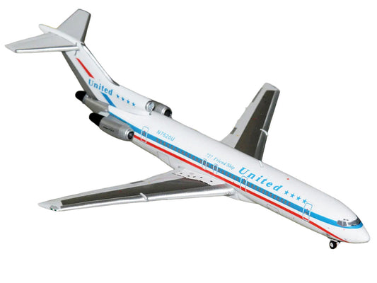 Boeing 727-200 Commercial Aircraft "United Airlines - Stars & Bars/Friend Ship" (N7620U) White with Red and Blue Stripes 1/400 Diecast Model Airplane by GeminiJets GeminiJets