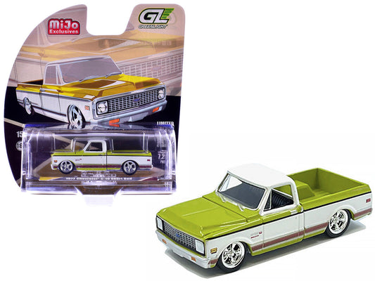 1972 Chevrolet C-10 Short Bed Pickup Truck Mustard Yellow and White "Mijo Exclusives" Series 1/64 Diecast Model Car by Greenlight Greenlight