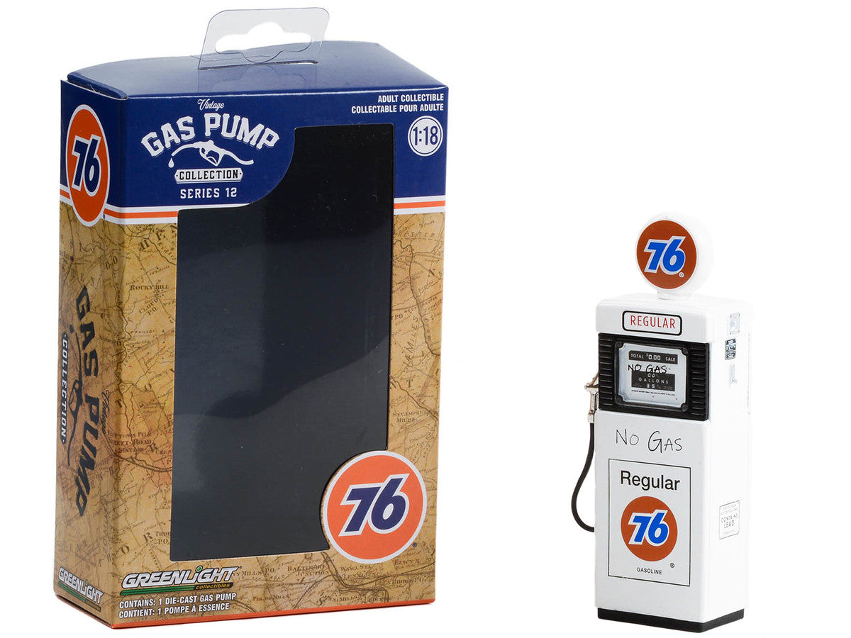 1951 Wayne 505 Gas Pump "Union 76 Regular Gasoline" "No Gas" White "Vintage Gas Pumps" Series 12 1/18 Diecast Model by Greenlight Greenlight