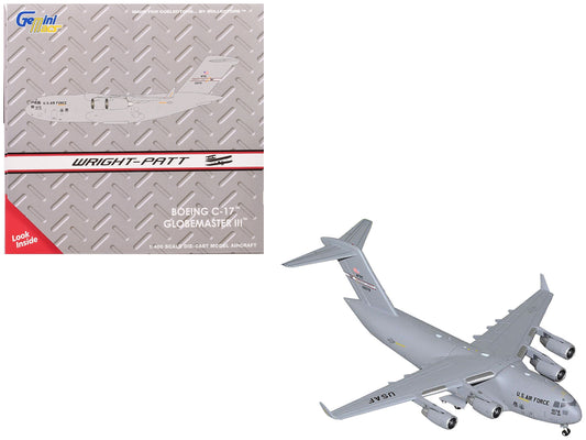 Boeing C-17 Globemaster III Transport Aircraft "Wright-Patterson Air Force Base - United States Air Force" (000-0178) Gray "Gemini Macs" Series 1/400 Diecast Model Airplane by GeminiJets W2B