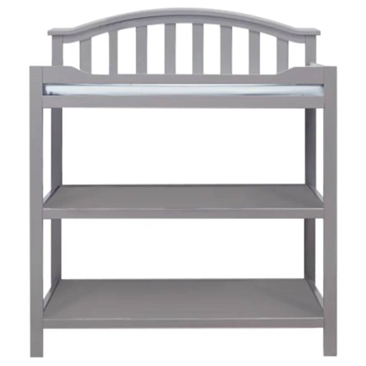 SF Home Baby Toddler Changing Table in Grey Wood Finish with Changing Pad FastFurnishings
