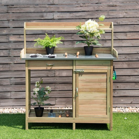 Outdoor Garden Wooden Work Station Potting Bench W2B