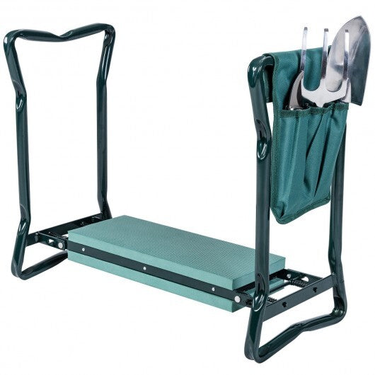 Folding Sturdy Garden Kneeler Pad and Cushion Seat - Color: Green W2B