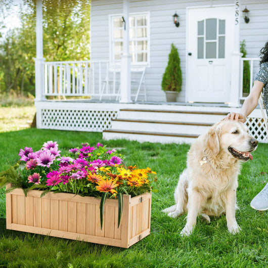 Folding Wooden Raised Garden Bed with Removable Bottom for Herbs Fruits Flowers W2B