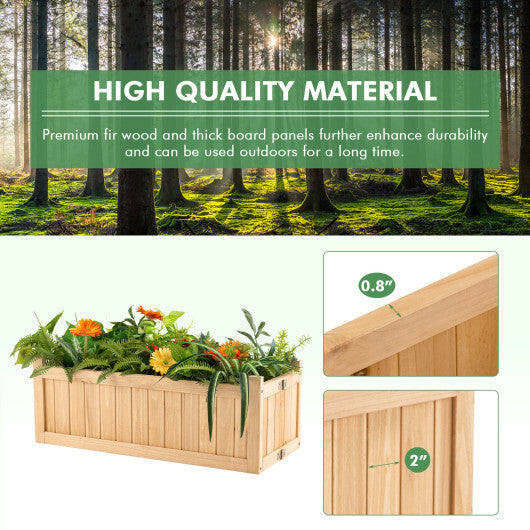 Folding Wooden Raised Garden Bed with Removable Bottom for Herbs Fruits Flowers W2B
