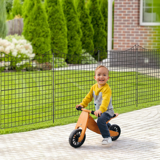 Decorative Garden Fence with 5 Panels and 5 Stakes-Black W2B