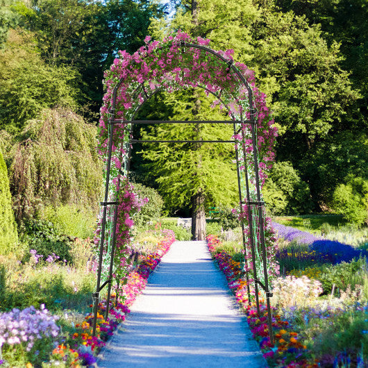7.5 Feet Garden Arch Trellis with PE Coated Metal Structure W2B