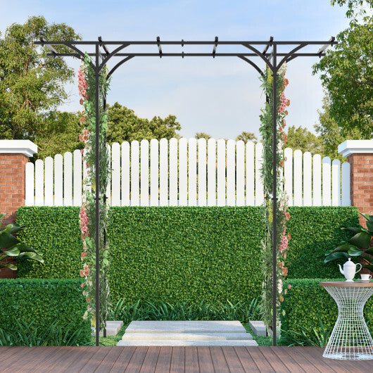 6.8 Feet Garden Arbor with Trellises for Climbing Plant Vine Rose W2B