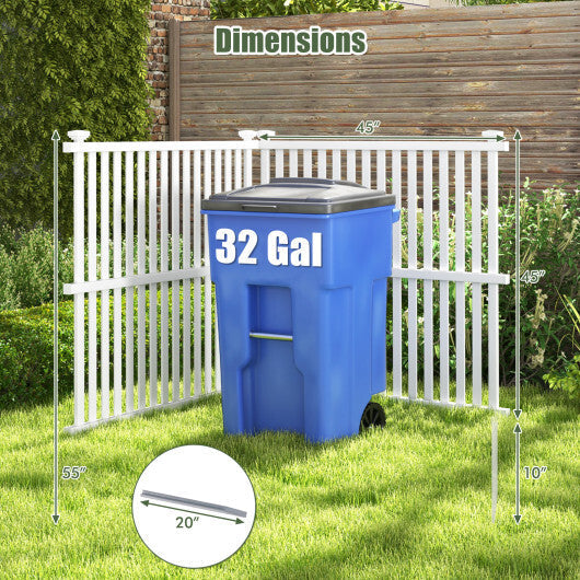 Air Conditioner Fence Panel with Metal Ground Stakes for Outside-White W2B