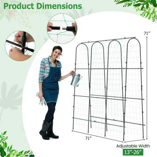 71 x 71 Inch U-Shaped Tall Garden Arched Trellis for Climbing Plants W2B