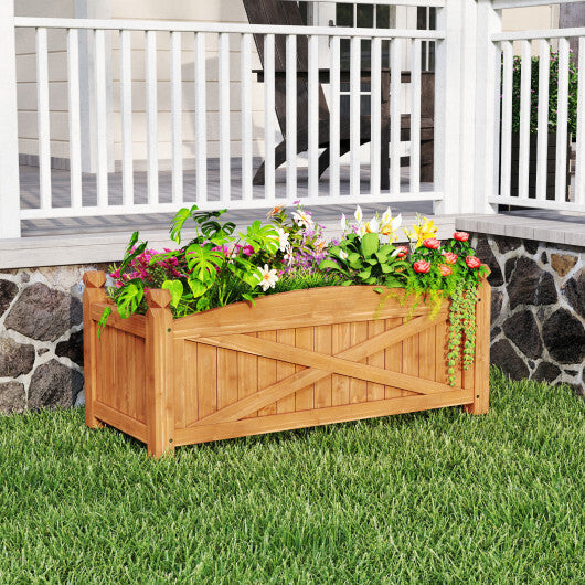 Wooden Raised Garden Bed Drainage Holes for Patio Garden-L W2B