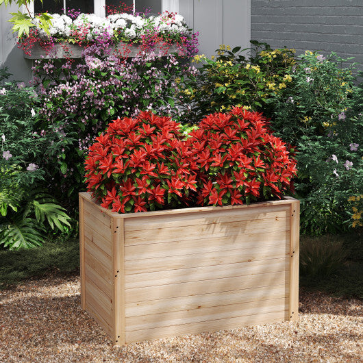 Wooden Raised Garden Bed Elevated Planter Box with Open-Ended Base W2B