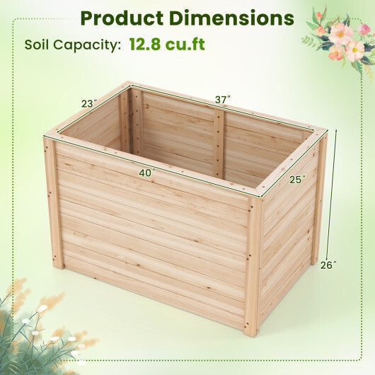 Wooden Raised Garden Bed Elevated Planter Box with Open-Ended Base W2B