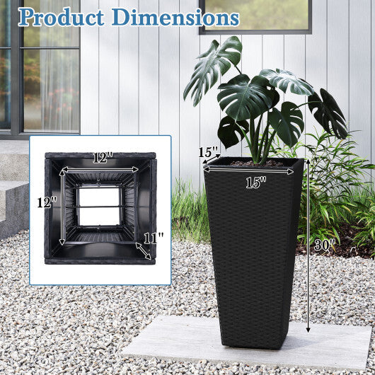 Set of 2 30 Inch Tall Flower Pot with Open-ended Base W2B