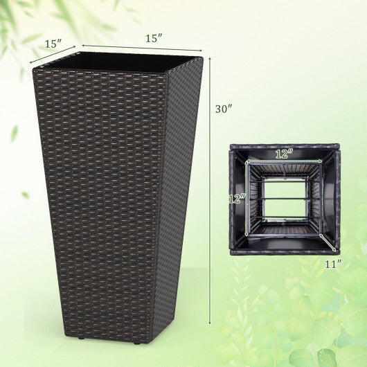 30 Inch Modern Decorative Planter Pots Set of 2 with Open-ended Base W2B