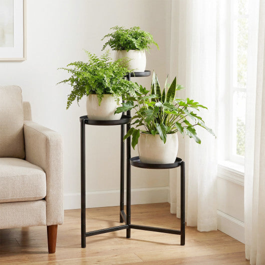 3-Tier Metal Plant Stand Indoor Outdoor Tall Corner Flower Pot Holder Display Rack W2B