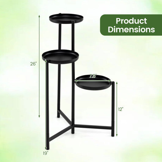 3-Tier Metal Plant Stand Indoor Outdoor Tall Corner Flower Pot Holder Display Rack W2B