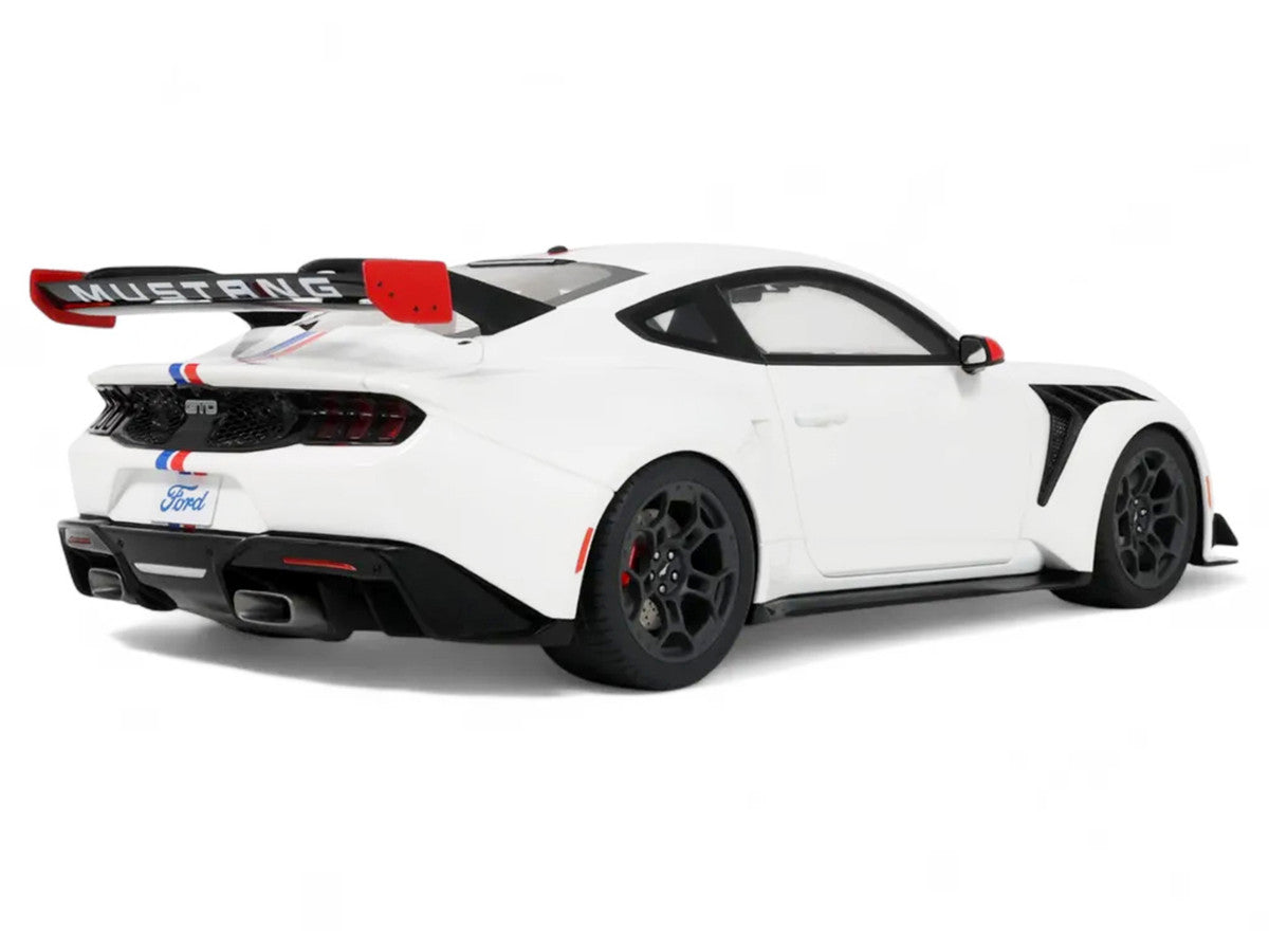 2025 Ford Mustang GTD "Spirit of America" Performance White with Blue and Red Stripes 1/18 Model Car by GT Spirit-4