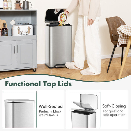 Get it for $79 - Step Trash Can with Inner Buckets (2 Pack) W2B