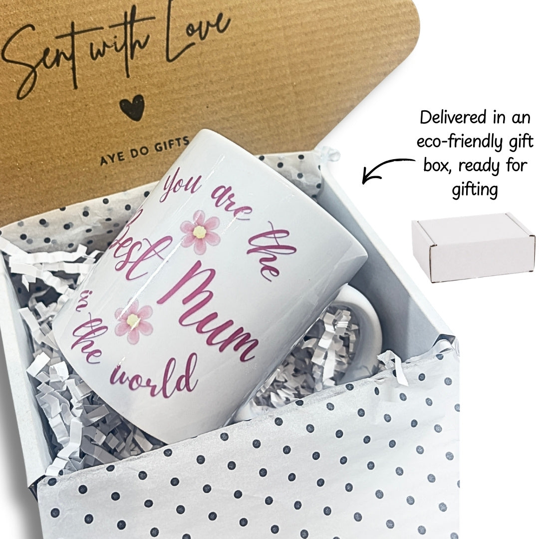 Personalised Happy Mother's Day Pretty Flowers Mug AyeDoGifts