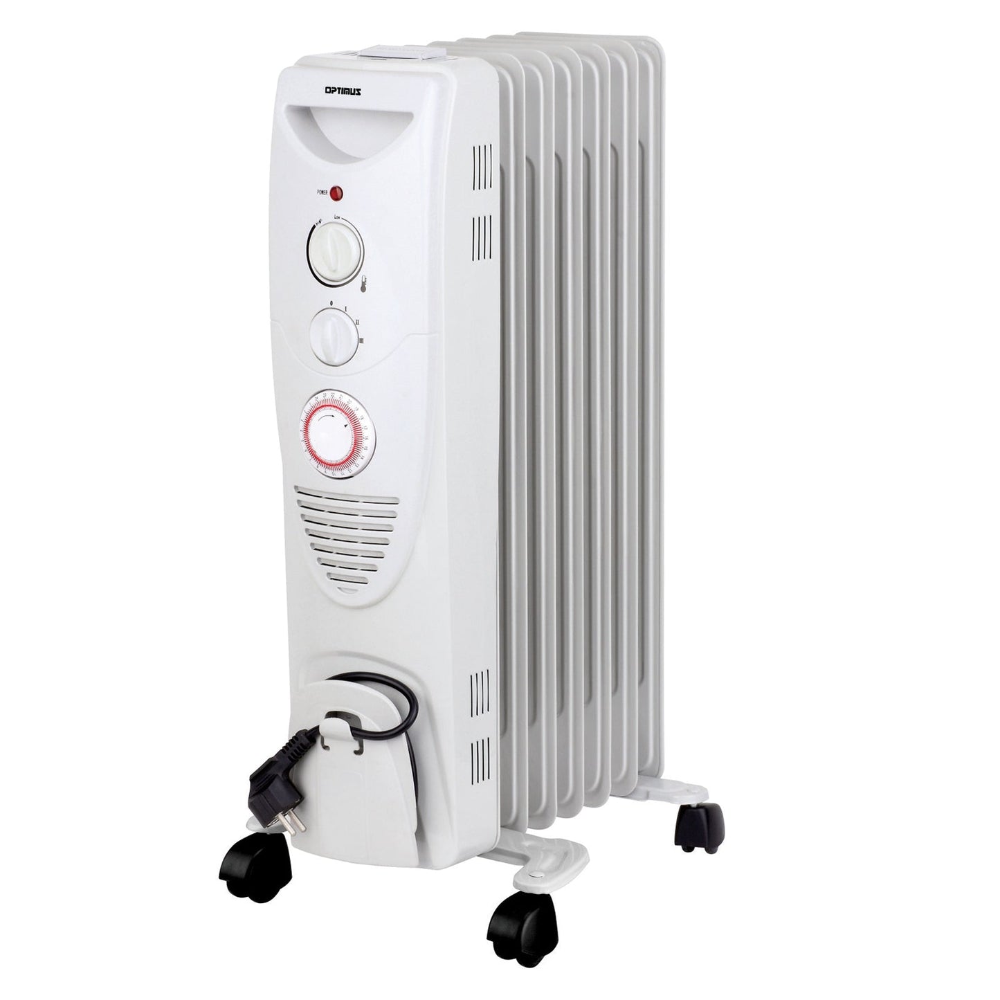 Optimus Portable 7 Fins Oil Filled Radiator Heater with Timer W2B