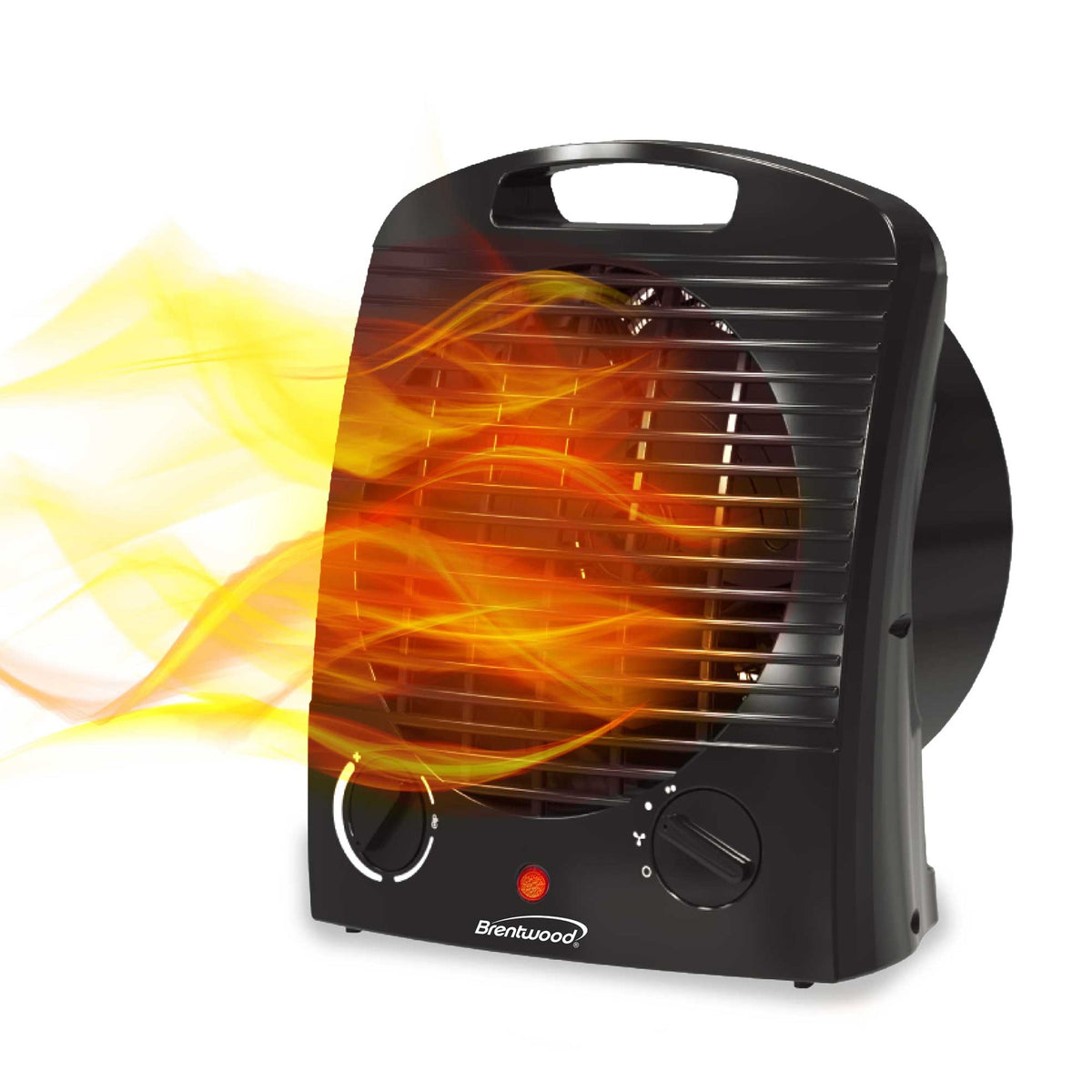 Brentwood 1500-Watt Portable Electric Space Heater and Fan in Black W2B