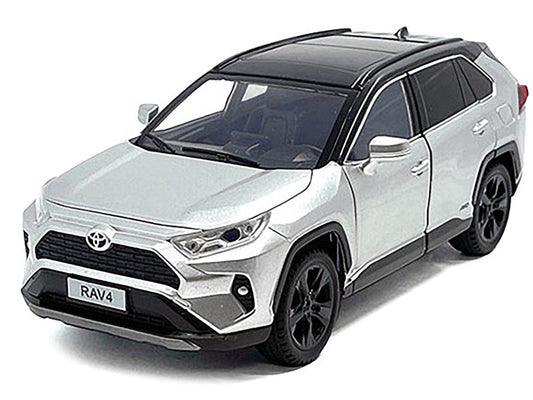 Toyota Rav4 Hybrid XSE Silver Metallic with Black Top and Sunroof 1/24 Diecast Model Car Other