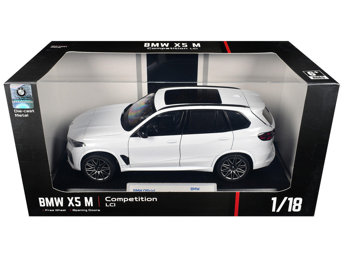 BMW X5 M Competition LCI White Metallic with Moonroof 1/18 Diecast Model Car by Heimanba Heimanba