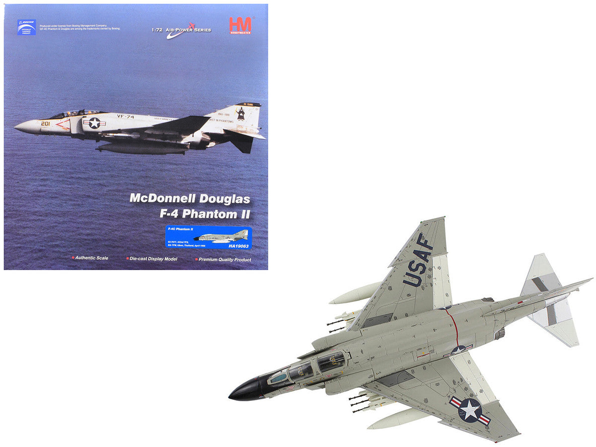 McDonnell Douglas F-4C Phantom II Fighter-Bomber Aircraft "433rd TFS 8th TFW Ubon Thailand" (1966) United States Air Force "Air Power Series" 1/72 Diecast Model by Hobby Master-4