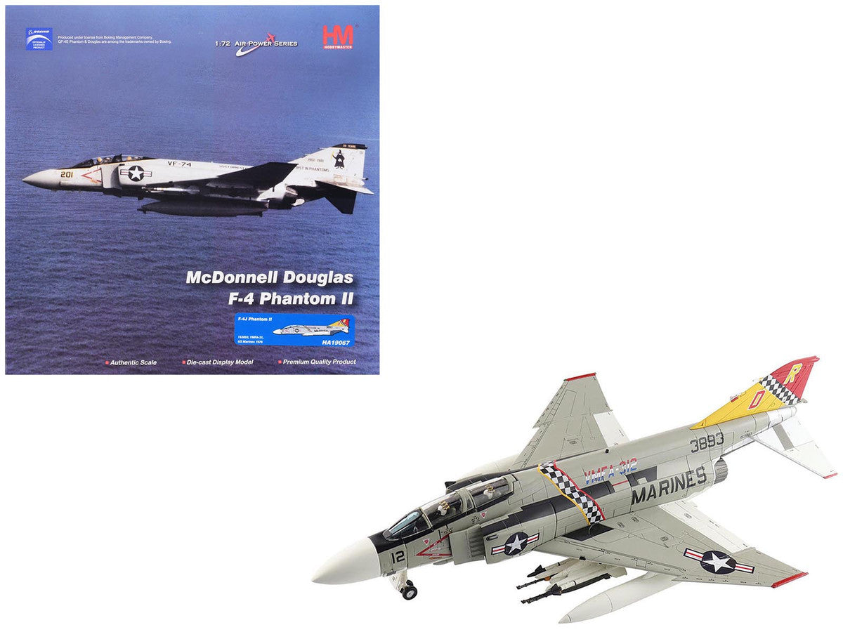 McDonnell Douglas F-4J Phantom II Fighter-Bomber Aircraft "153893 VMFA-312 Checkerboards" (1976) United States Marine Corps "Air Power Series" 1/72 Diecast Model by Hobby Master Hobby Master