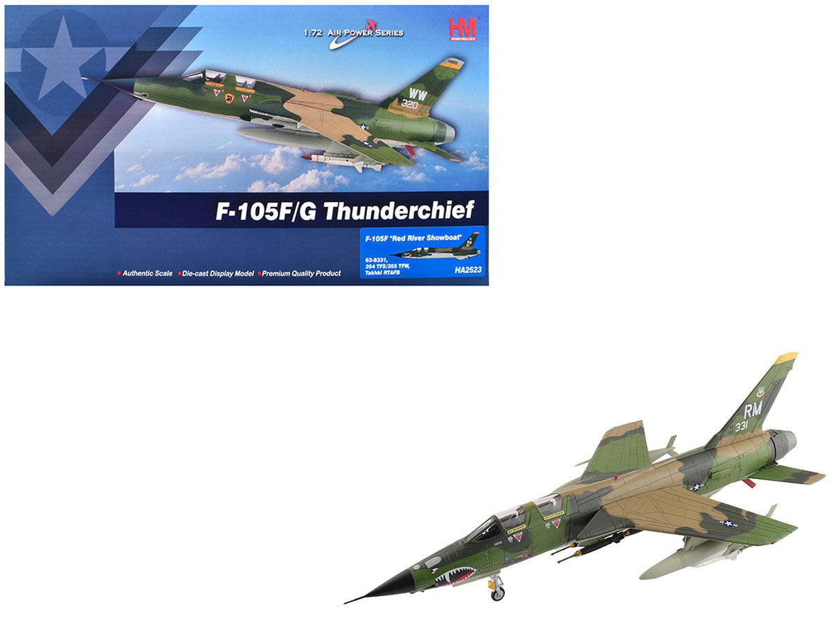 Republic F-105F Thunderchief Fighter-Bomber Aircraft "63-8331 Red River Showboat 354th Tactical Fighter Squadron 355th Tactical Fighter Wing Takhli Royal Thai AFB" United States Air Force "Air Power Series" 1/72 Diecast Model by Hobby Master-4
