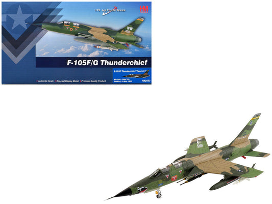 Republic F-105F Thunderchief Fighter-Bomber Aircraft "63-8299 Peach 91 128th Tactical Fighter Squadron Georgia ANG Dobbins Air Reserve Base" United States Air Force "Air Power Series" 1/72 Diecast Model by Hobby Master Hobby Master