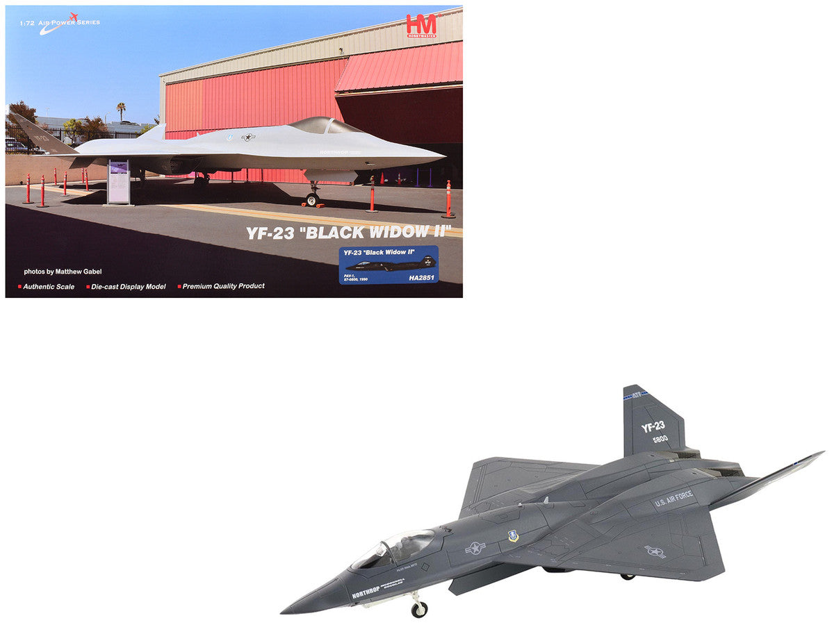 Northrop YF-23 Black Widow II Stealth Fighter Aircraft "#87-0800 PAV-1" (1990) United States Air Force "Air Power Series" 1/72 Diecast Model by Hobby Master-4