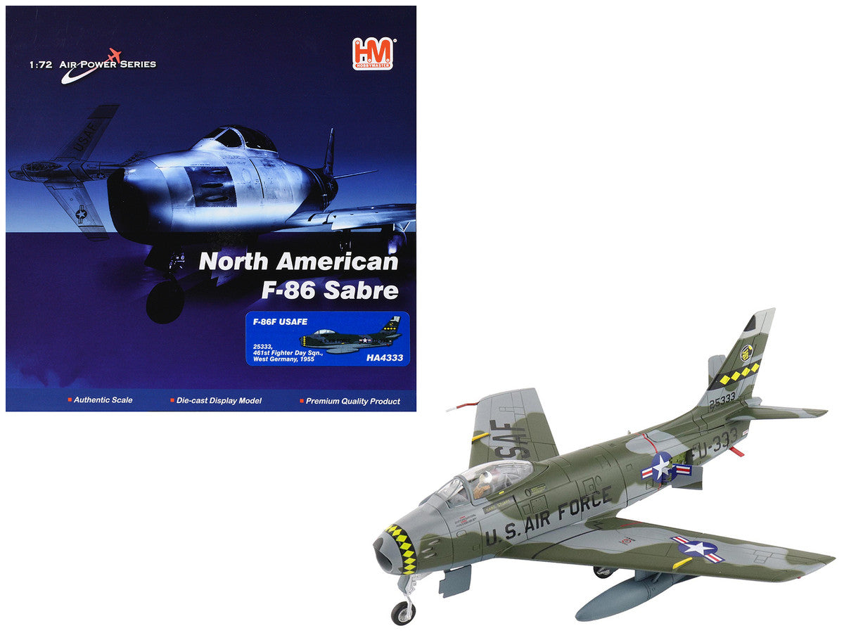 North American F-86F Sabre Fighter Aircraft "25333 461st Fighter Day Squadron West Germany" (1955) United States Air Forces in Europe "Air Power Series" 1/72 Diecast Model by Hobby Master Hobby Master