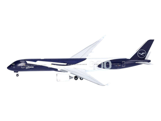Airbus A350-900 Commercial Aircraft "Lufthansa 100 Years" (D-AIXL) Blue with Graphics 1/500 Diecast Model Airplane by Herpa Herpa