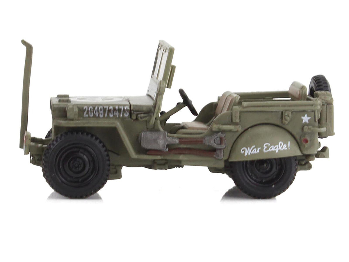 U.S. 1/4 ton Military Vehicle Olive Drab "Gen. George Patton US 3rd Army War Eagle" (1945) United States Army "Ground Power Series" 1/72 Diecast Model by Hobby Master Hobby Master
