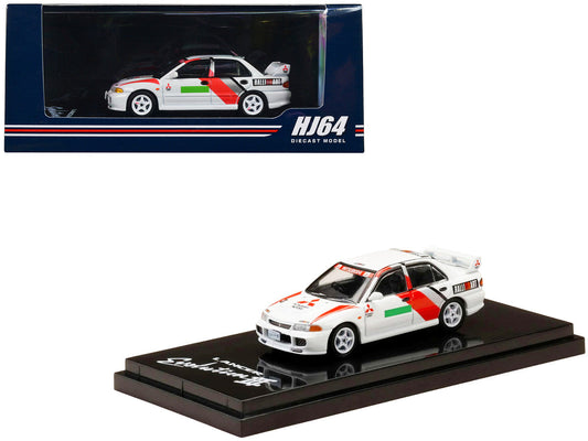 Mitsubishi Lancer RS Evolution III RHD (Right Hand Drive) Scortia White "Groupe A Promotion" 1/64 Diecast Model Car by Hobby Japan Hobby Japan