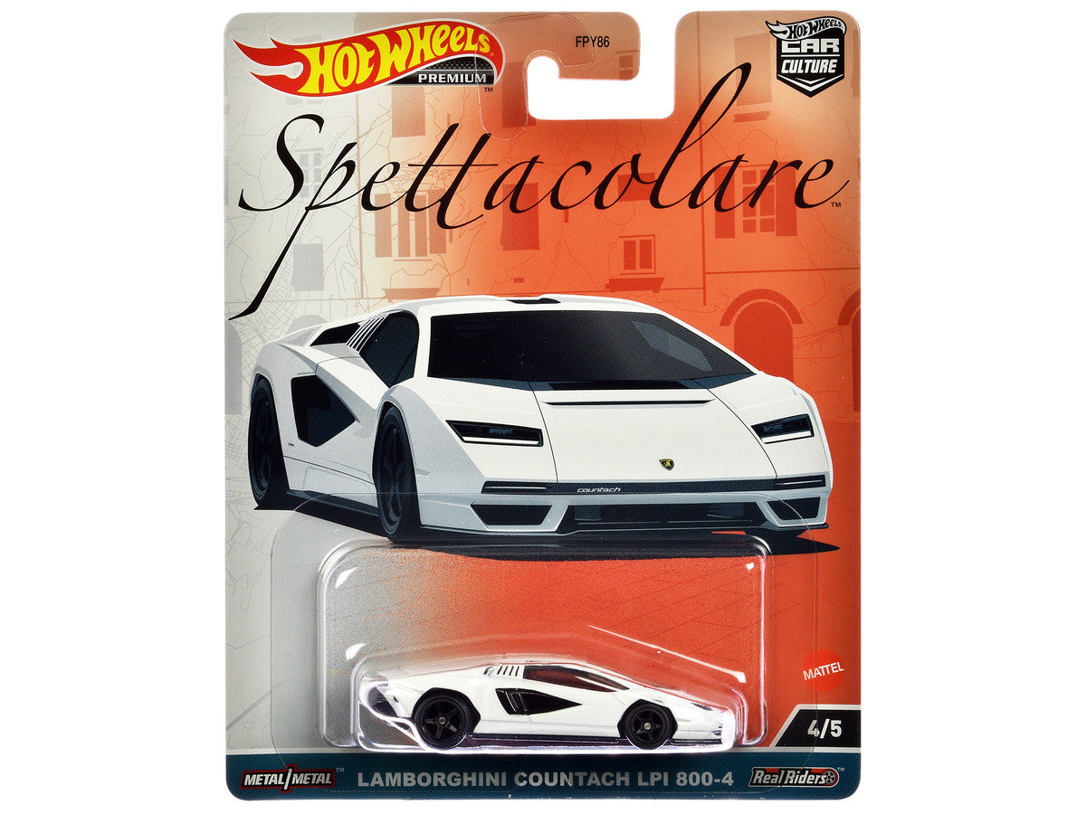 Lamborghini Countach LPI 800-4 White "Spettacolare" Series Diecast Model Car by Hot Wheels Hotwheels