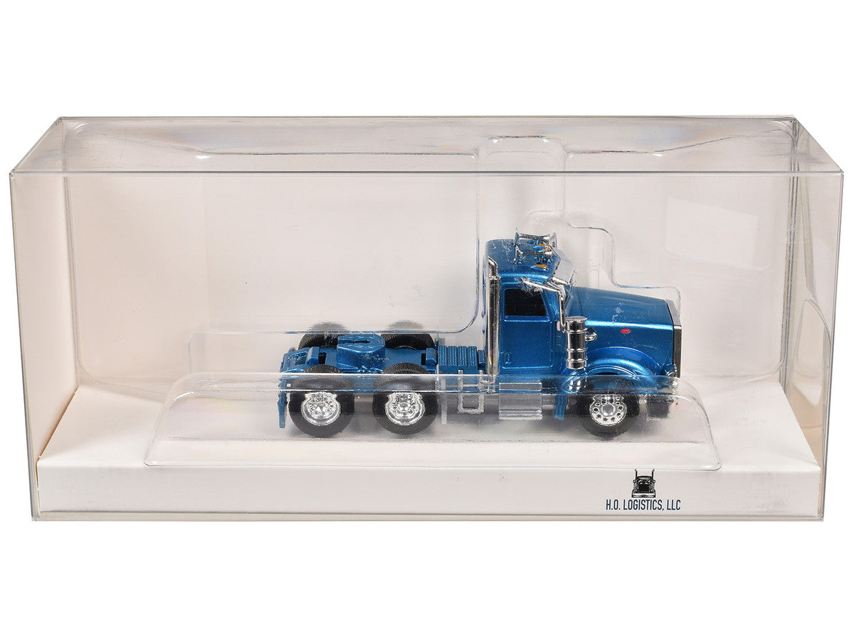 Peterbilt 367 Day Cab Blue Metallic 1/87 (HO) Scale Plastic Model Car by HO Logistics HO Logistics Replicas