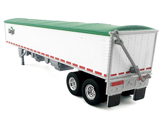 Covered Grain Trailer White with Green Tarp "Cargill" 1/87 (HO) Plastic Model Car by HO Logistics-1