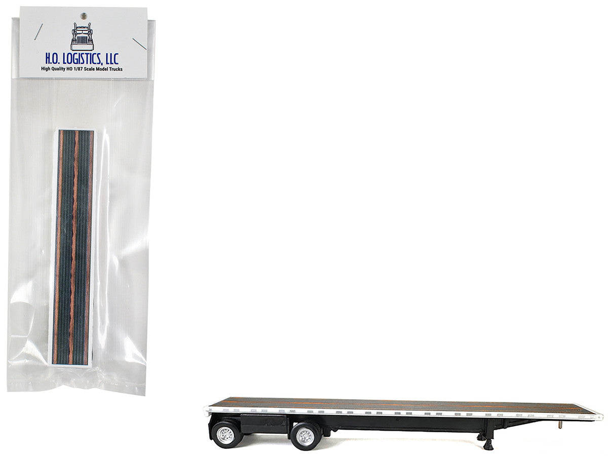 High Boy Spread Axle Flatbed Trailer White 1/87 (HO) Plastic Model Car by HO Logistics HO Logistics Replicas