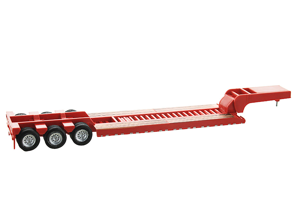 Low Boy Flatbed Trailer Red 1/87 (HO) Plastic Model Car by HO Logistics HO Logistics Replicas