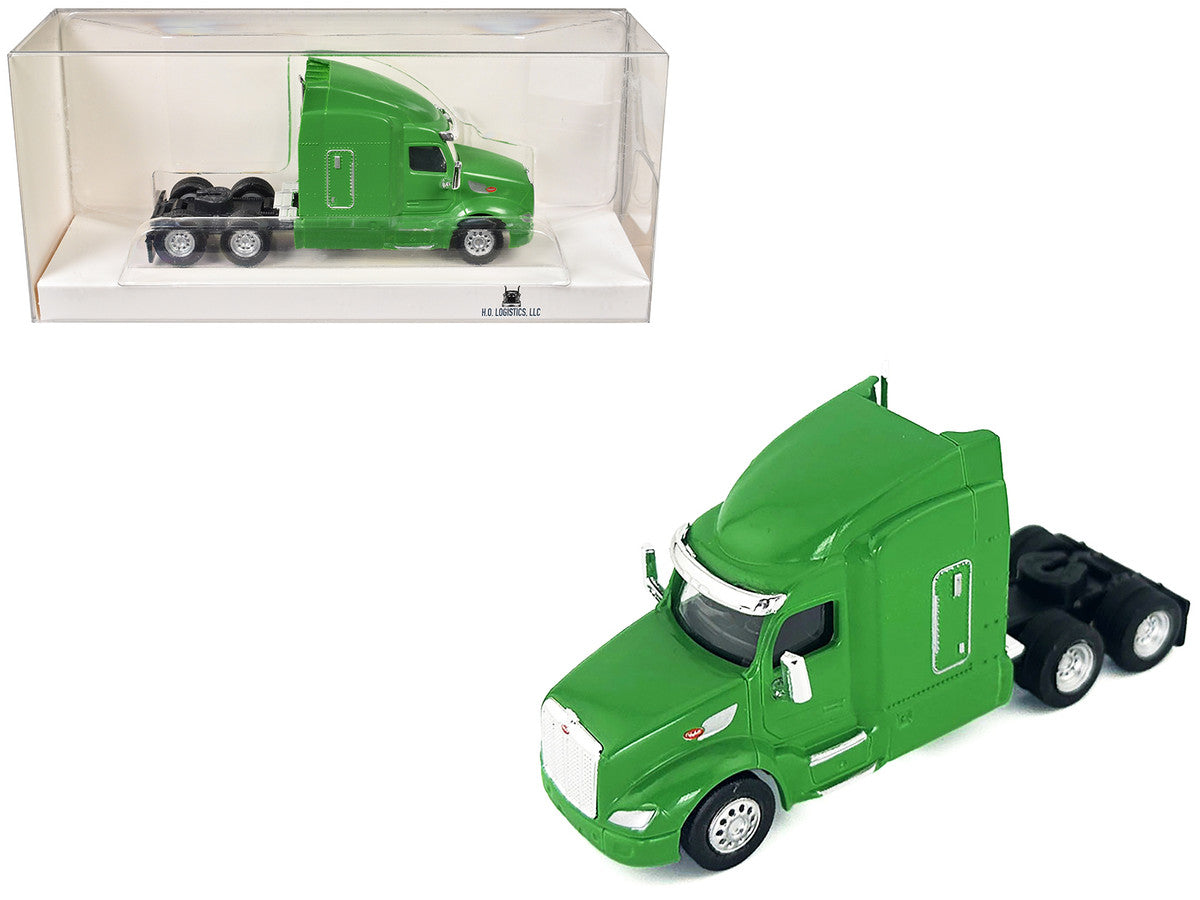 Peterbilt 579 Sleeper Cab Lime Green 1/87 (HO) Plastic Model Car by HO Logistics-2