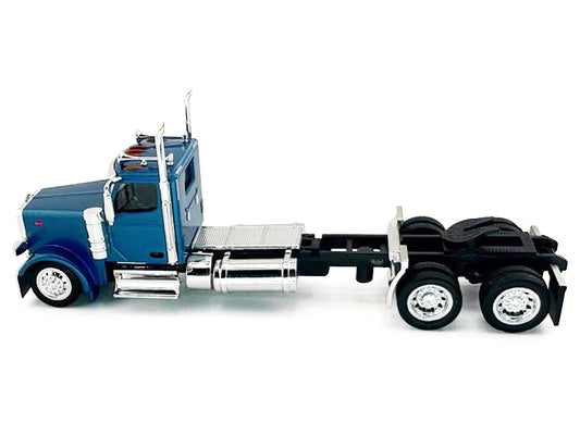 Peterbilt 589 2-Axel Day Cab Blue Metallic 1/87 (HO) Plastic Model Car by HO Logistics HO Logistics Replicas