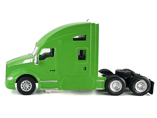 Kenworth T680 Sleeper Cab Lime Green 1/87 (HO) Plastic Model Car by HO Logistics HO Logistics Replicas