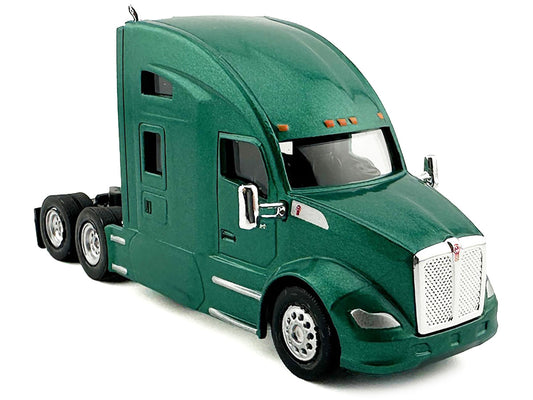 Kenworth T680 Sleeper Cab Green Metallic 1/87 (HO) Plastic Model Car by HO Logistics-1