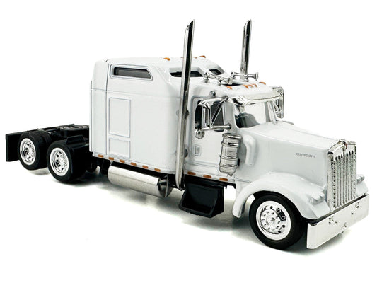 Kenworth W900L Truck Tractor with Sleeper Cab White 1/87 (HO) Scale Plastic Model Car by HO Logistics HO Logistics Replicas
