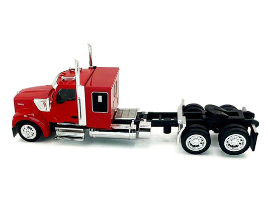Kenworth W990 with Flat Top Sleeper Cab Red 1/87 (HO) Plastic Model Car by HO Logistics HO Logistics Replicas